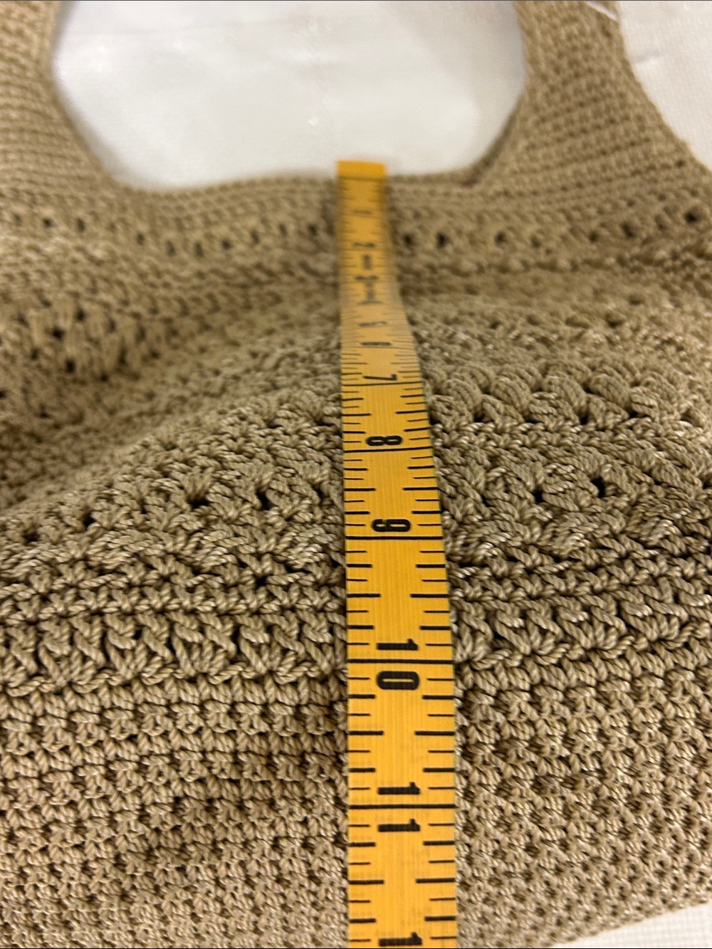 Lina Handwoven Crochet Tote in Tan image 4